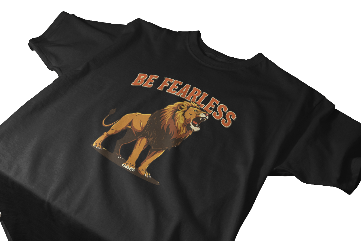 Be Fearless Lion Graphic Unisex T-Shirt – Black & White