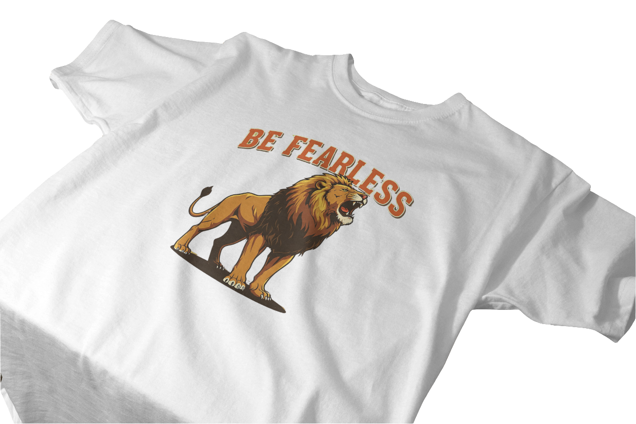 Be Fearless Lion Graphic Unisex T-Shirt – Black & White