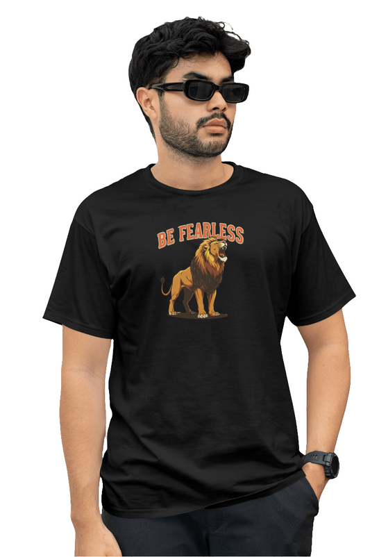 Be Fearless Lion Graphic Unisex T-Shirt – Black & White