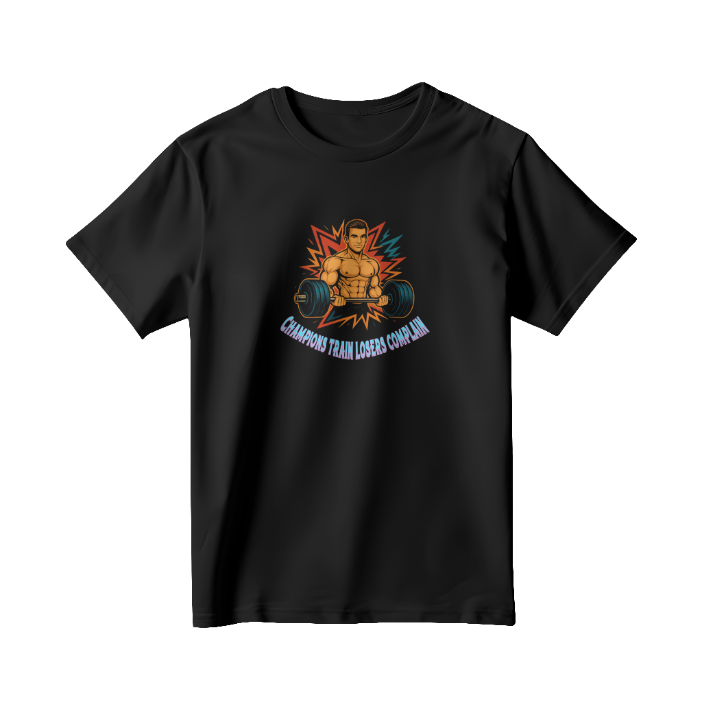 Champions Train Graphic Tee – Motivational Gym Wear