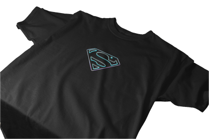 Neon Emblem Black Tee – The Power of Subtlety