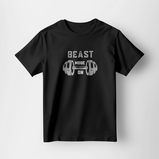 Men’s Minimalist Gym Tee – “Beast Mode On”