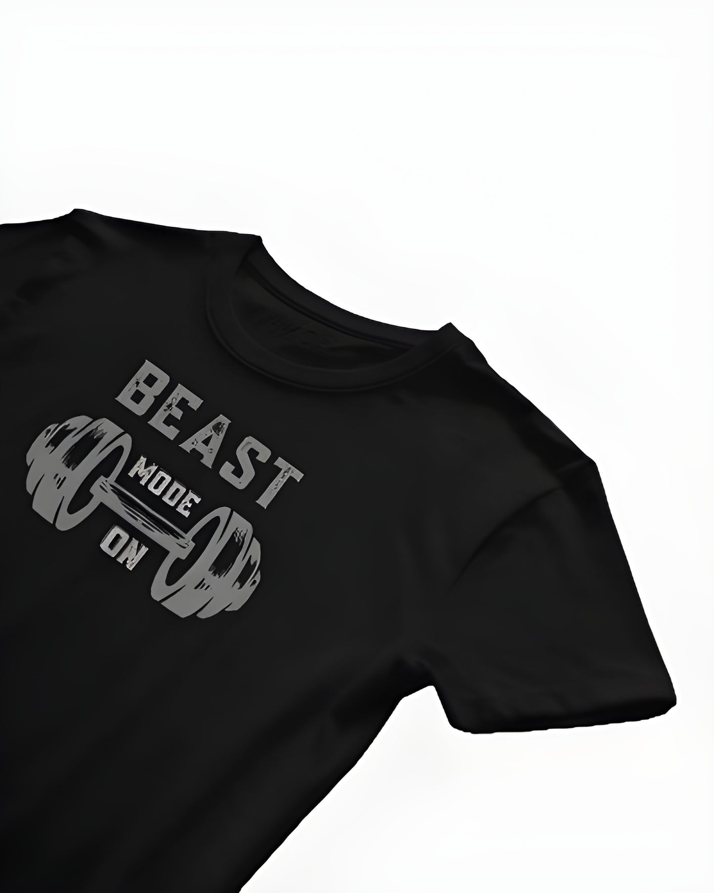 Men’s Minimalist Gym Tee – “Beast Mode On”
